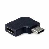 Adaptér USB 3.1 Typ C, CM/CF, uhlový/zahnutý 90°