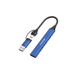 Canyon DS-02, USB-C Hub, 4 porty, 3xUSB 2.0 480Mbps, 1xUSB 3.0, 5Gbps, USB-C/USB-A adaptér, modrá