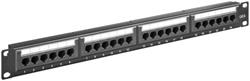 Patch panel 24port Cat6, UTP, blok 110, 1U, čierny