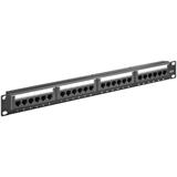 Patch panel 24port Cat6, UTP, blok 110, 1U, čierny